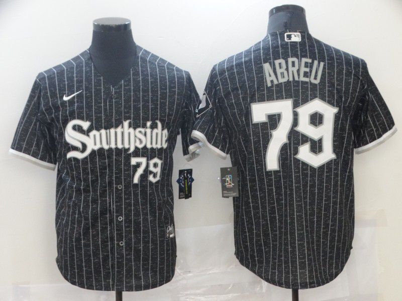 Men Chicago White Sox #79 Abreu Black Nike Game 2021 MLB Jersey